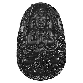 Mặt Dây Chuyền Phật Thiên Thủ Thiên Nhãn Đá Obsidian