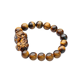 Vòng Tay Mắt Hổ Vàng Nâu Mix Tỳ Hưu