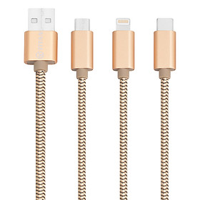 Mua Cáp Dù Sạc Nhanh 3 Đầu Titan CA18 (Vàng) - Hàng Chính Hãng