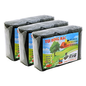 Combo 3kg Túi Đựng Rác Không Lõi EIG 3-EIG-B 4456 Size Nhỏ (44 x 56 cm) - Đen