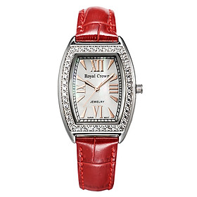 Đồng Hồ Nữ Dây Da Royal Crown 3635ST (36 x 26 mm) - Đỏ