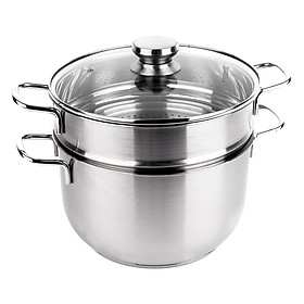 Bộ Nồi Xửng 3 Đáy Nắp Kính Fivestar ST30-3DG (30cm) - Hàng Chính Hãng