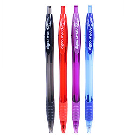 Vỉ 4 Cây Viết Bi Gel Đậy Nắp Digno Mykra (Xanh, Đỏ, Đen, Tím)