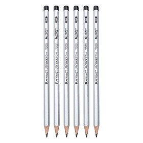Vỉ 6 Bút Chì Đen Kĩ Thuật Marco 7000-12CB - 3B