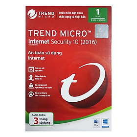 Phần Mềm Diệt Virus Trend Micro Internet Security 10 Win/Mac - Tặng Thêm 3 Tháng (1 năm + 3 tháng)