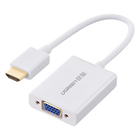 Bộ chuyển tín hiệu HDMI sang VGA kèm theo âm thanh dài 15CM UGREEN MM102 - Hàng chính hãng