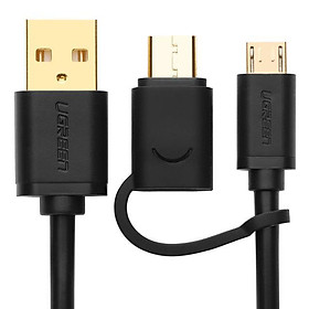 Mua Cáp 2 Đầu Ra USB Type C Và Micro USB Ugreen US142 30173 (0.5m) - Đen - Hàng Chính Hãng