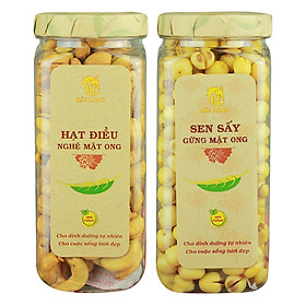 Combo Sen Sấy Gừng Mật Ong Hải Long 230g + Hạt Điều Nghệ Mật Ong Hải Long