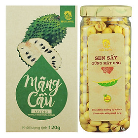 Combo Sen Sấy Gừng Mật Ong Hải Long (230g) + Mãng Cầu Sấy Dẻo Hải Long (120g)