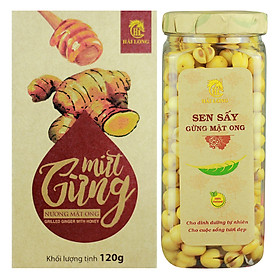 Combo Sen Sấy Gừng Mật Ong Hải Long (230g) + Mứt Gừng Nướng Mật Ong Hải Long (120g)