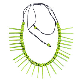 Vòng Cổ Gỗ Handmade Mẫu 3 Đan Như - Xanh Lá