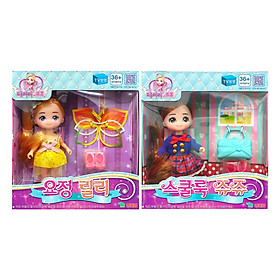 Combo Đồ Chơi Búp Bê Little School Girl Jouju Và Little Fairy Lilly