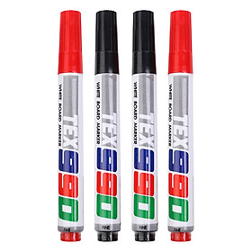 Bộ 4 Bút Lông Bảng Tex-990 (2 Đen + 2 Đỏ)