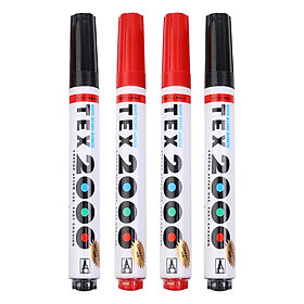 Bộ 4 Bút Lông Bảng Tex-2000 (2 Đen + 2 Đỏ)