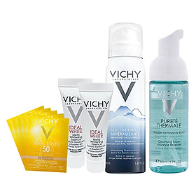 Bộ Sản Phẩm Dưỡng Ẩm Và Làm Sạch Sâu Vichy Travel Kit- VVN00081 - 100843894: Sữa Rửa Mặt Tạo Bọt (50ml) + Nước Khoáng Dưỡng Da Vichy (50ml)