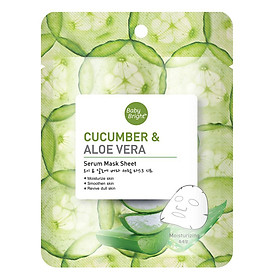 Mặt Nạ Dưa Leo Lô Hội Baby Bright Cucumber Aloe Vera Serum Mask Sheet 20g