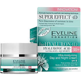 Kem Dưỡng Da Ngày Đêm Hữu Cơ Tái Tạo Da Eveline Bio Hyaluron 4D 30+ (50ml) - EVEL3994