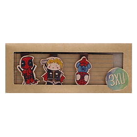 Nơi bán Set 3 Bookmark Gỗ Nam Châm Thor, Deadpool, Spider Man - Giá Từ -1đ