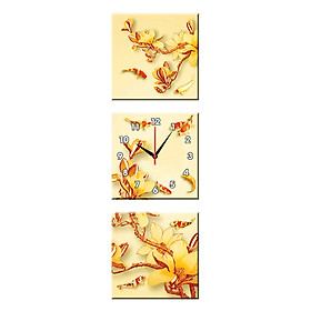 Bộ ba tranh đồng hồ treo tường thế giới tranh đẹp q16-31-dh