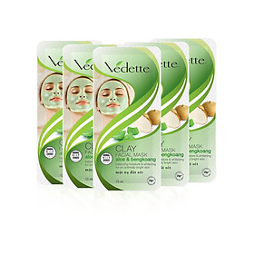 Lô 5 Mặt Nạ Đất Sét Vedet Beng Koang & Aloe Vera 15g