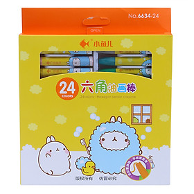 Hộp Bút Sáp 24 Màu Little Fish 6634-24