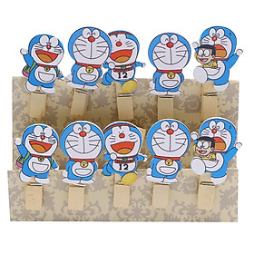 Bộ Kẹp Ảnh Gỗ Doraemon An Phát (10 Cái)