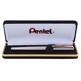 Hình ảnh Bút Ký Mực Gel Pentel K600PG-CE - Vỏ Bạc Mạ Vàng (0.7mm - Kèm Hộp)