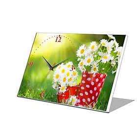 Đồng hồ để bàn Hoa cúc dịu dàng Vicdecor DHB0043