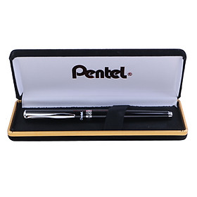 Hình ảnh Bút Ký Mực Gel Pentel K611-JLCase - Đen Bạc (0.7mm - Kèm Hộp)