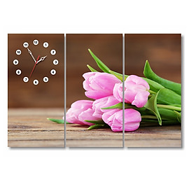 Đồng hồ tranh 3T3060-39 Tulip hồng phấn