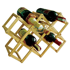 KỆ RƯỢU XẾP 10 CHAI GỖ ĐỨC THÀNH 40401