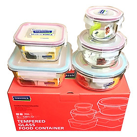 Mua Bộ 5 Hộp Thủy Tinh Glasslock GL672 (165 + 360 + 720 + 400 + 900 ml)