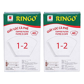 Mua Bộ 2 Giấy Lọc Cà Phê Ringo 1 x 2 (Hộp 40 Tờ) - Trắng