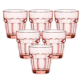Bộ 6 Ly Thủy Tinh Rock Bar Bormioli Rocco 418950B03321990 (270ml / Ly) - Hồng Đào