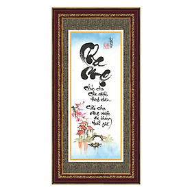 Tranh Khung Thư Pháp MONG CHA MẸ SỐNG LÂU TPT_30-09 (30 x 60 cm) Thế Giới Tranh Đẹp