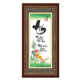 Tranh Khung Thư Pháp AN VUI - HẠNH PHÚC TPT_30-10 (30 x 60 cm) Thế Giới Tranh Đẹp