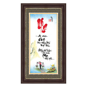 Tranh Khung Thư Pháp CHỮ MẸ TPT_40-9 40 x 70 cm Thế Giới Tranh Đẹp