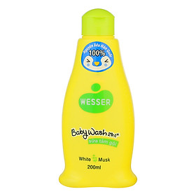Sữa Tắm Gội Wesser 2in1 Hương Cỏ Xạ Hương (200ml) - Xanh Lá