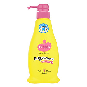 Sữa Tắm Gội Wesser 2in1 Hương Hổ Phách Xạ Hương (500ml) - Hồng
