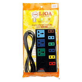 Ổ Cắm Điện 4D + 6S Dây 5m x 2 Lioa 4D6S52 - Đen