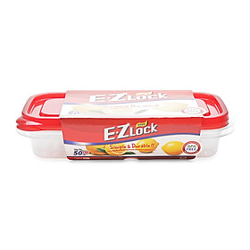 Bộ 2 Hộp Nhựa Ezlock Nắp Đỏ Lock&Lock HLE7604S 550Ml