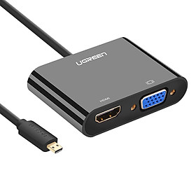 Mua Bộ chuyển đổi micro HDMI sang HDMI và VGA dài 10CM UGREEN MM115 - Hàng chính hãng