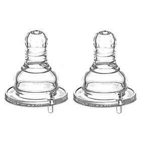Bộ 2 núm ty siêu mềm bình cổ nhỏ kuku - dòng chảy chữ thập