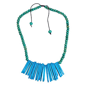 Vòng Cổ Gỗ Handmade Mẫu 8 Đan Như - Xanh