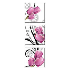 Bộ ba tranh đồng hồ treo tường thế giới tranh đẹp q16-57-dh