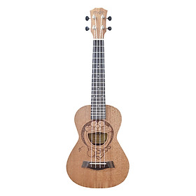 Ukulele Concert Gỗ Khắc Hình Doraemon KBD 33A18