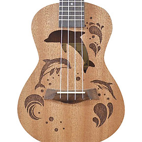 Mua Ukulele Concert Gỗ Khắc Hình Cá Heo KBD 33A18-CV