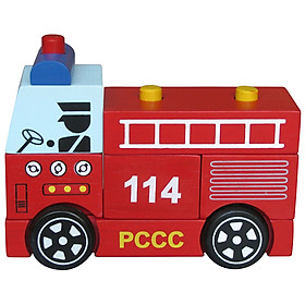 Đồ Chơi Gỗ Winwintoys - Lắp Ráp Mô Hình Xe Cứu Hỏa 61292