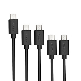 Bộ 5 Dây Cáp Sạc Micro USB Aukey CB-D5 (Đen) - Hàng Chính Hãng
