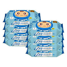 Bộ 8 Gói Khăn Ướt Không Hương Agi (80 Tờ x 8)